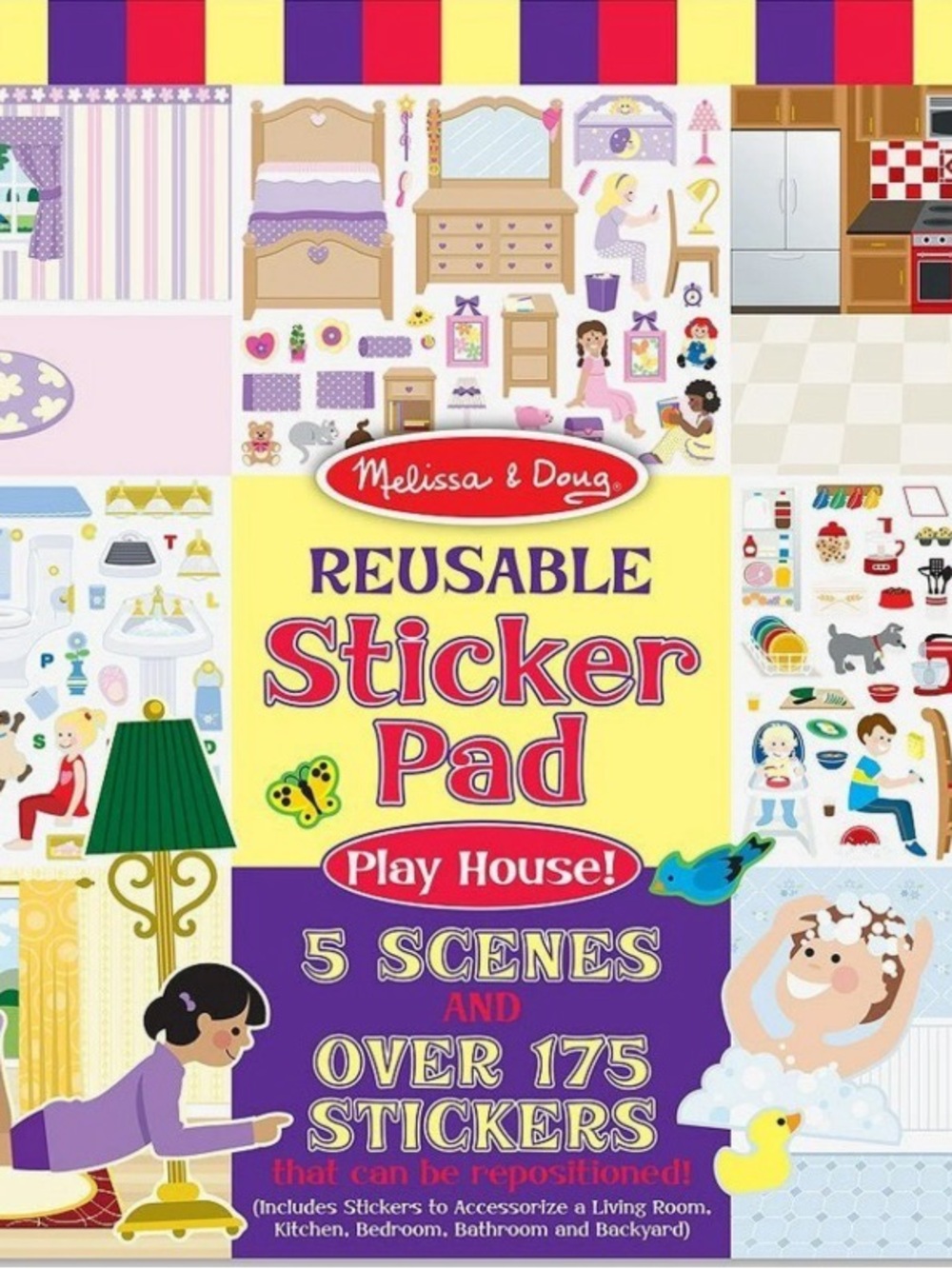 Melissa & Doug Reusable Sticker Pad - Purple, Yellow